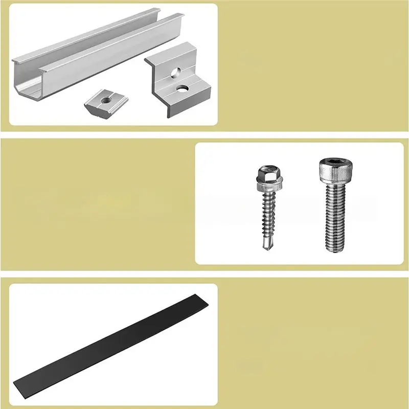 TFORU-Solar Mounting Rails 6-Piece Kit- PV Mounting Set Mid-Clamps And Wrench For Roof-Mounted 30-35Mm Solar Panels