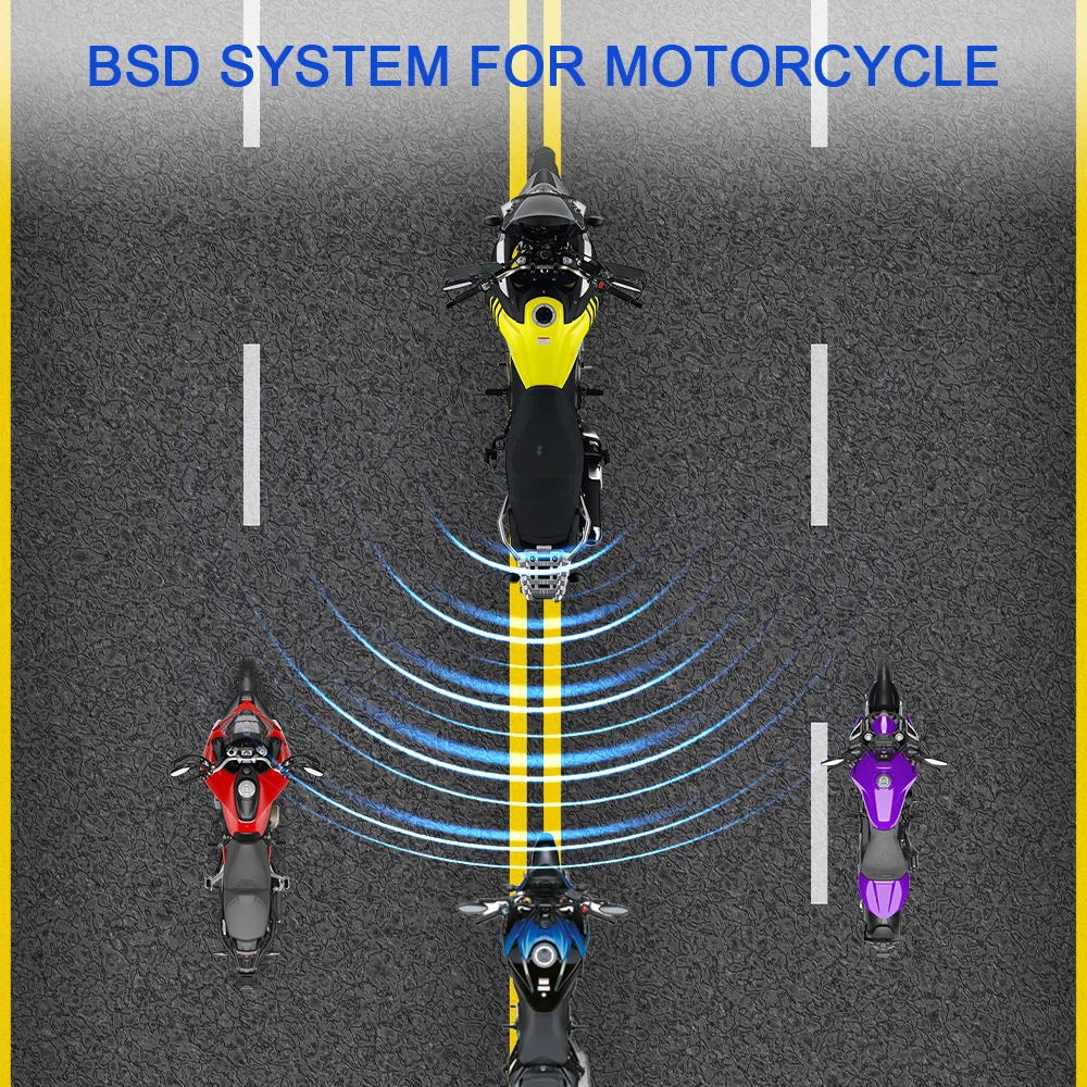 Motocykl implicitní doušek radiolokátor detekce BSD systém pomocných milimetr vlna senzor a jízdní pruh měnit upozornění bezpečnosti systém