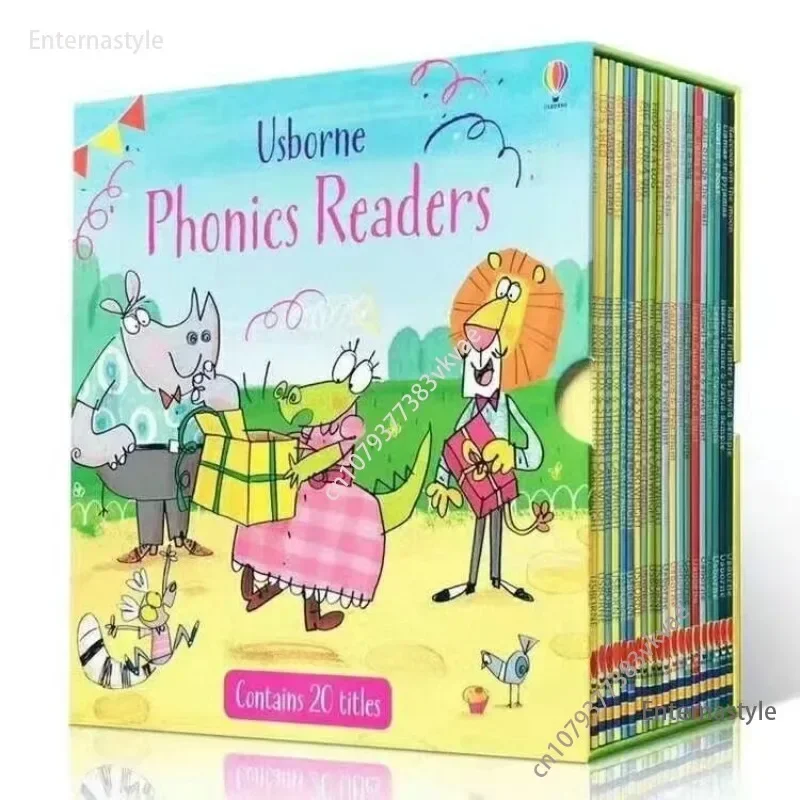 

20 книг Usborne Phonics Readers, подарочный набор, знаменитая английская книга, детская образовательная книга с картинками на ночь, книги для детей 4–8 лет