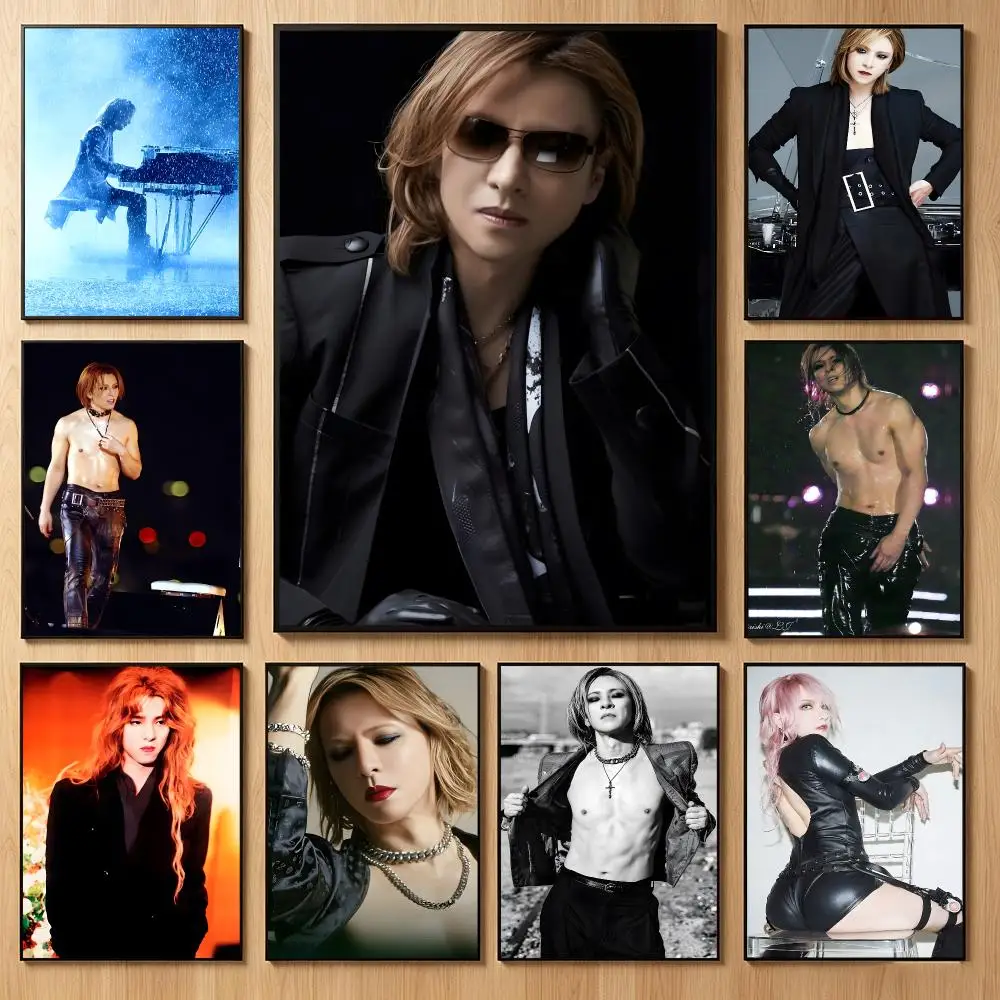Glamorous Rockmusician Y-YOSHIKI Poster Classic Self-Adhesive PP Wall Sticker for Living Room Bar Decor Gift