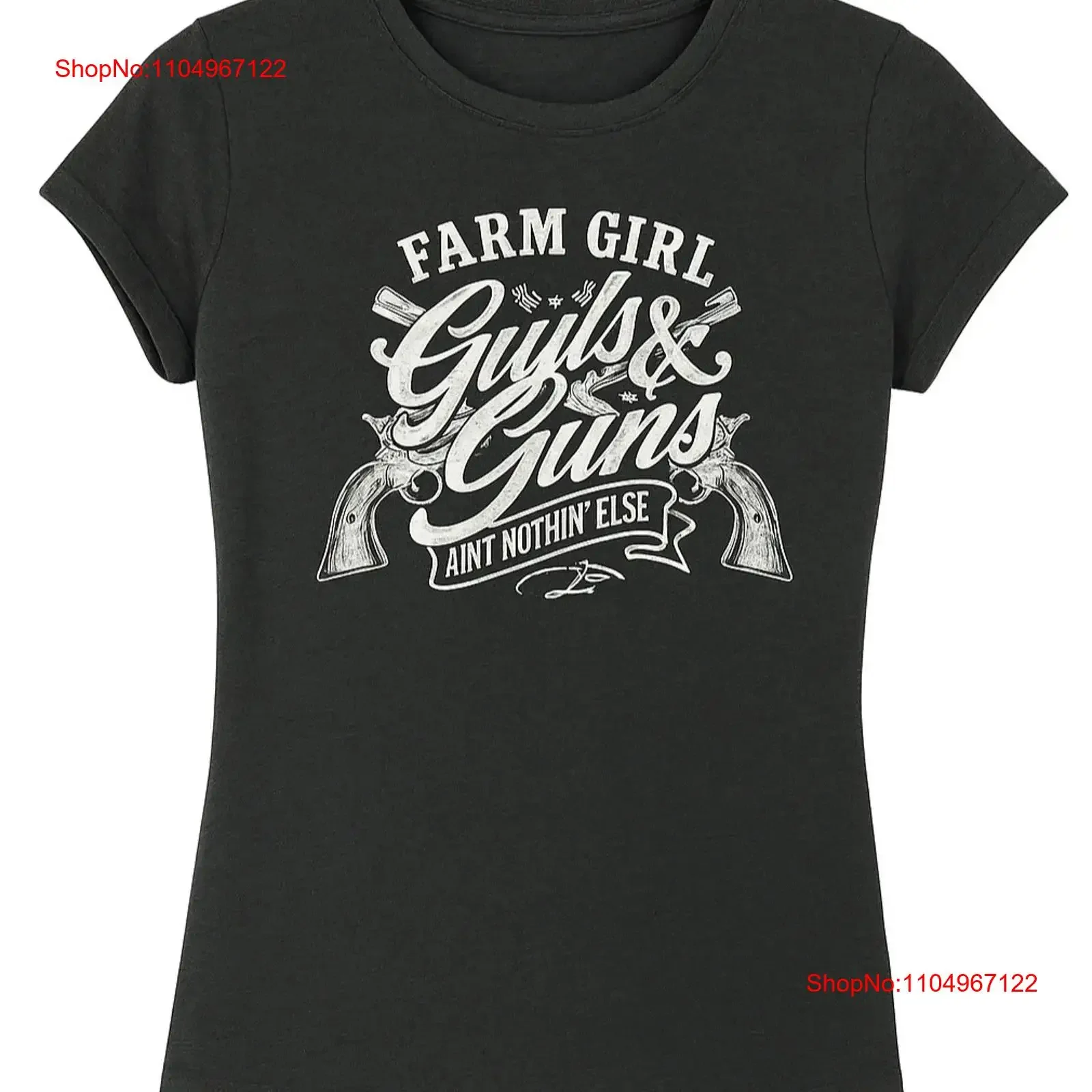 

Farm Girl Girls Guns Ain't Nothing Better Glitter Logo Womens T Shirt Small vintage Washed Casual Versatile Soft graphic