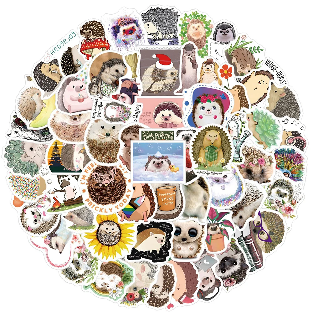 10/30/50pcs Cute Animal Hedgehog Stickers Decals Laptop Suitcase Notebook Guitar Skateboard Phone Decoration Sticker Kids Toys