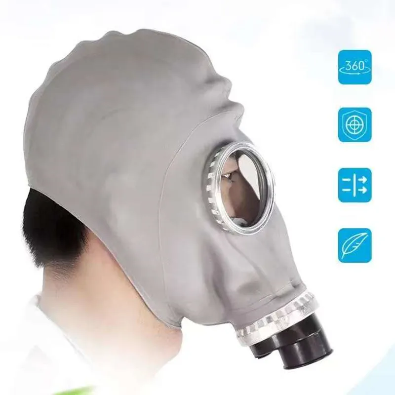 قناع الغاز الكيميائي 2 في 1 مادة مطاطية طلاء رش الأمونيا الكيميائية للحماية من الحرائق قناع الغاز للحماية الشاملة