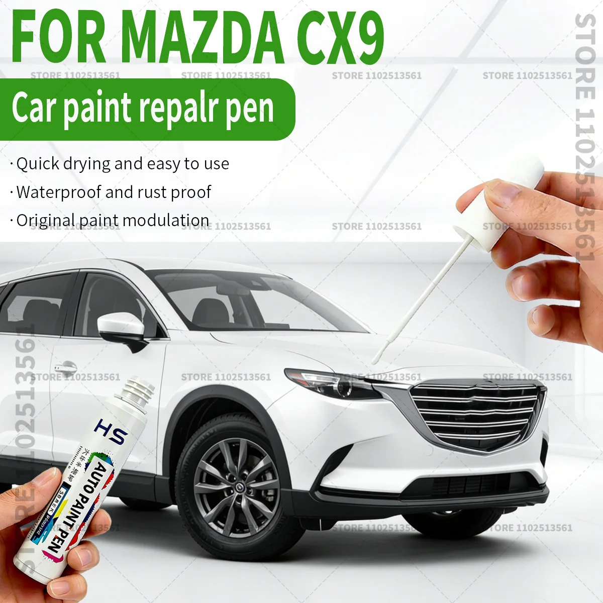 Stylo de réparation de peinture pour Mazda CX9, restaure la finition de peinture d'origine, bleu profond, zircon, blanc nacré, rouge âme, noir
