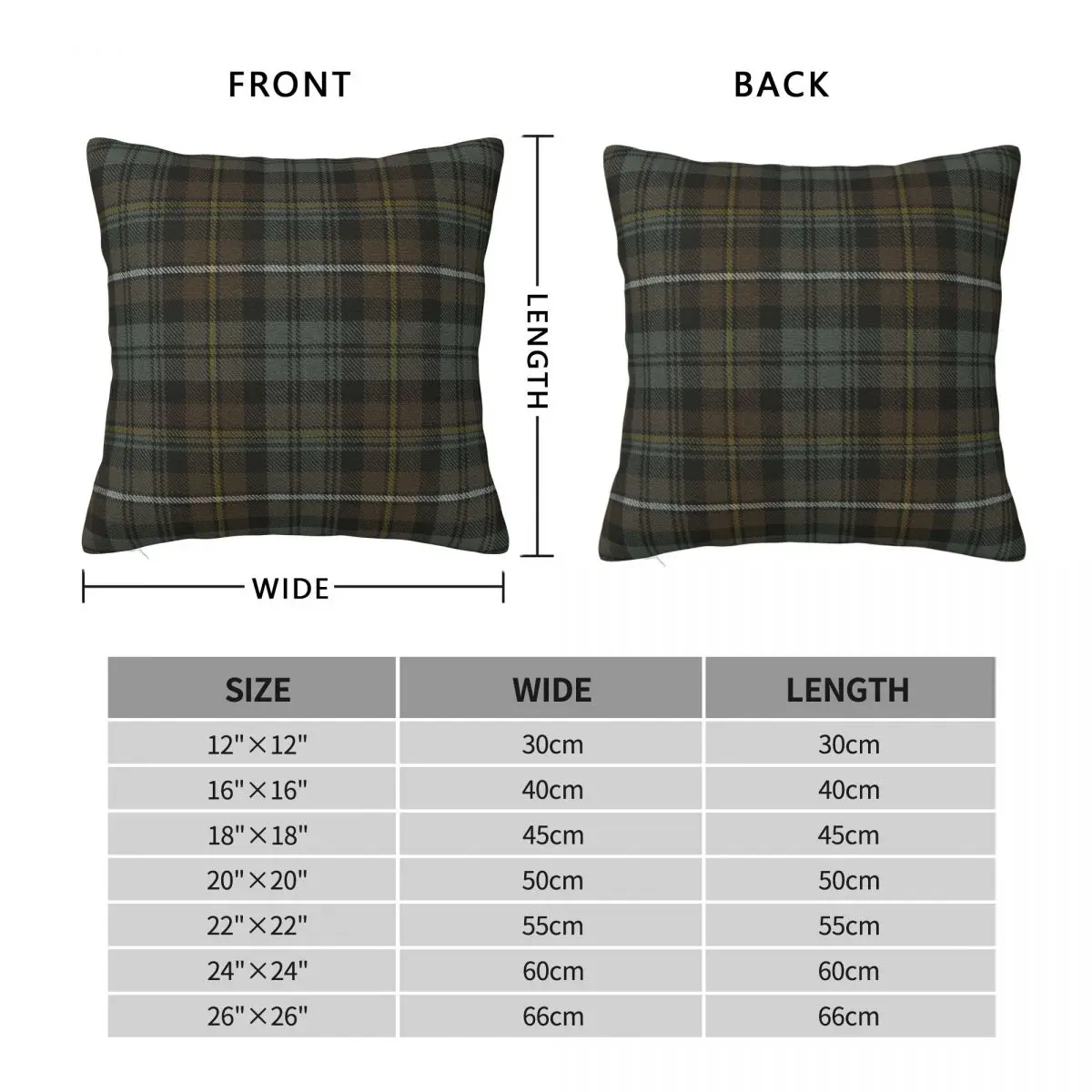 Campbell Argyll Weathered Tartan Pillowcase Polyester Linen Velvet Printed Zip Decorative Throw Pillow Case Bed Cushion Case