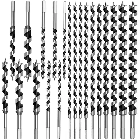 230/460mm Extra Long Wood Auger Drill Bit High Carbon Steel Hex Shank for Deep Wood Hole Drilling