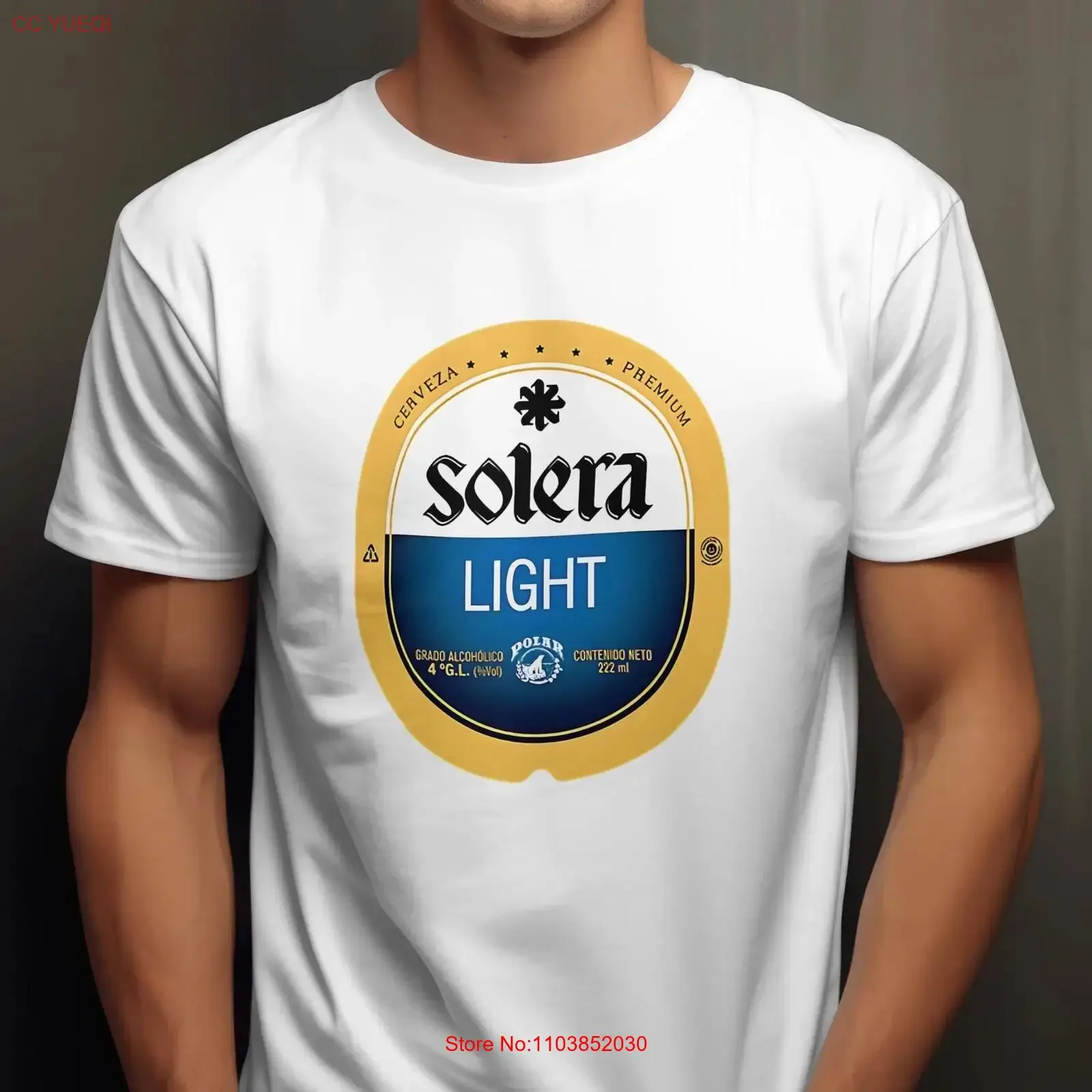 Camiseta Cerveza Solera Light com Logo, Cerveja Venezuelana Azul Polar, Birra Vintage, Estilo Lavado, Respirável e Fashion