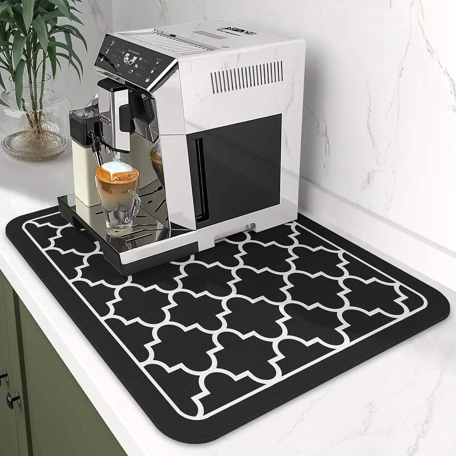 

Super Absorbent Oilproof Kitchen Counter Mat Non-slip Stain-Resistant Pad for Dish Drying Coffee Table & Kitchen Countertop Use