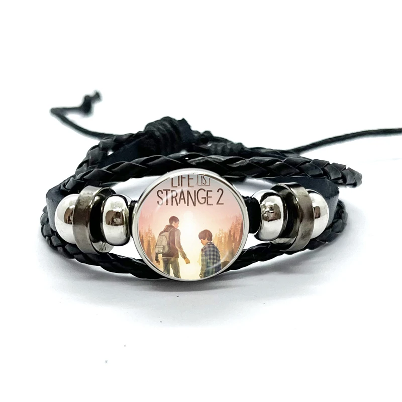 Max Caulfield Life Is Strange 2 Black Leather Bracelets Glass Dome Snap Button Bracelet & Bangles Fashion Women Men Jewelry