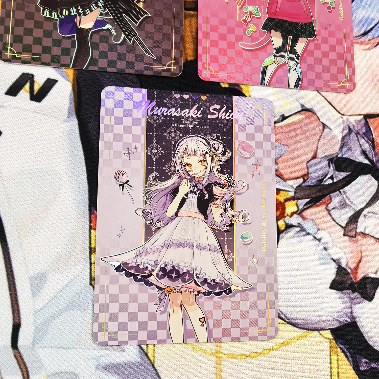 3 pz/set Fai Da Te Self Made Dea Storia Hololive Collezione di Halloween Carta Rifrazione Colore Flash Anime Carta Regalo Giocattolo