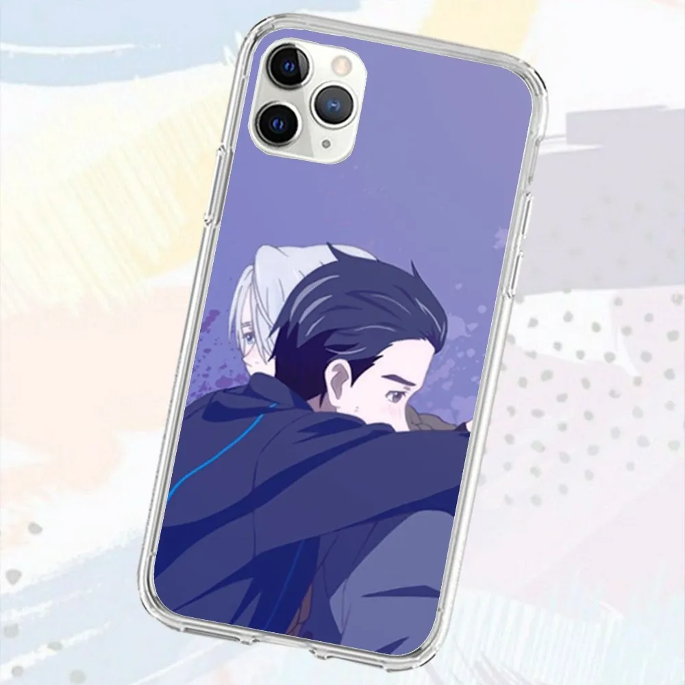 Y-YuriบนI-Iceอะนิเมะเคสโทรศัพท์สําหรับIphone 16 15 11 13 14 Pro Max 7 8 Plus X Xr Xs Max Se2020 12miniฝาครอบโปร่งใส