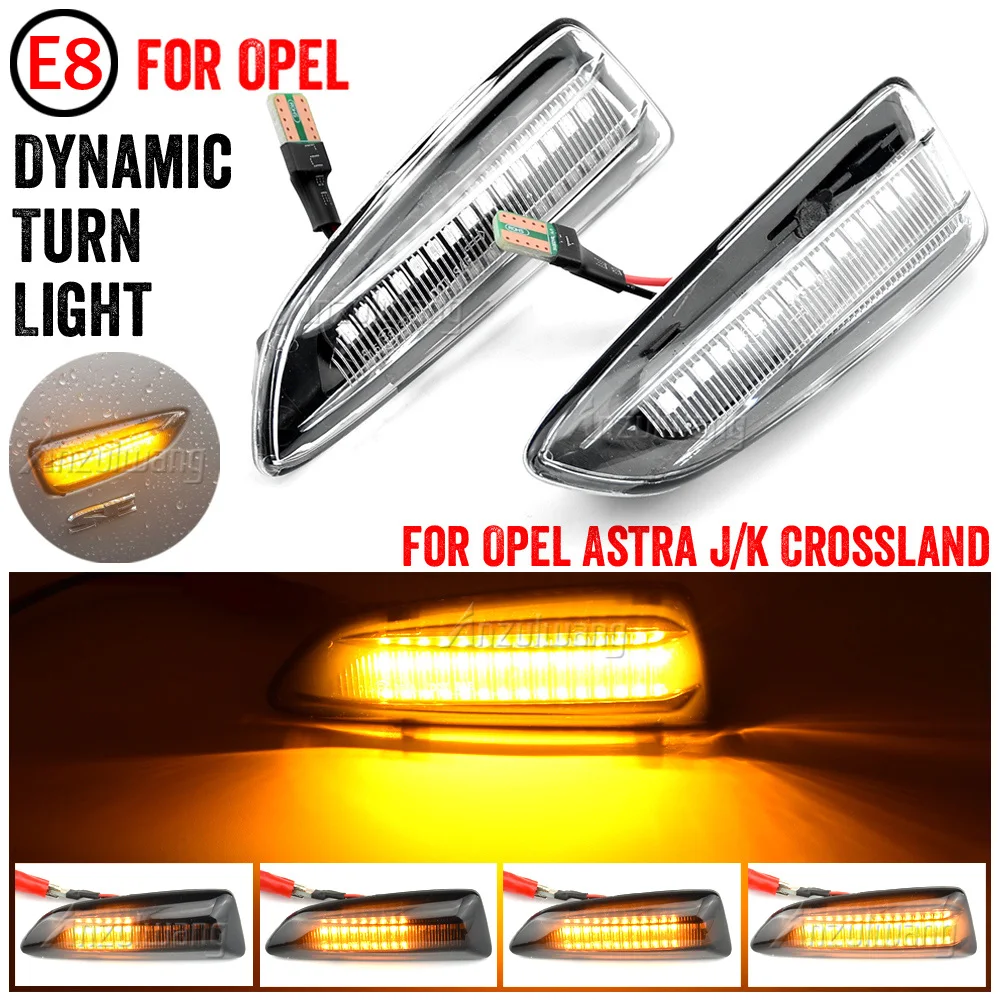 For Opel For Vauxhall Astra J K Crossland X Grandland Insignia B Zafira C LED Dynamic Turn Signal Light Side Marker Lamp