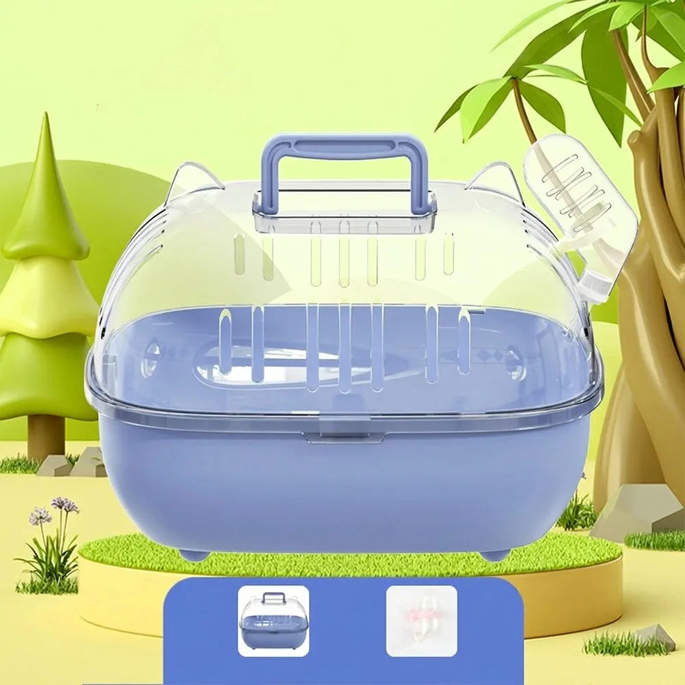 Caja Transportadora Transparente para Hámster, con Gran Espacio y Ventilación, Jaula de Viaje a Prueba de Escapes, Villa para Hámster