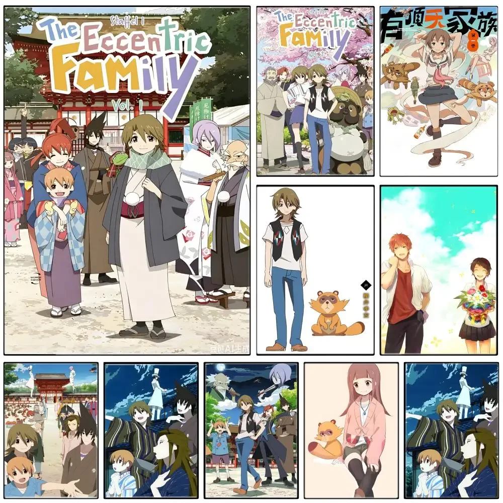 Cartoon Figure T-The Eccentric Family Poster Self-adhesive Art Waterproof Paper Sticker Coffee House Bar Room Wall Decor