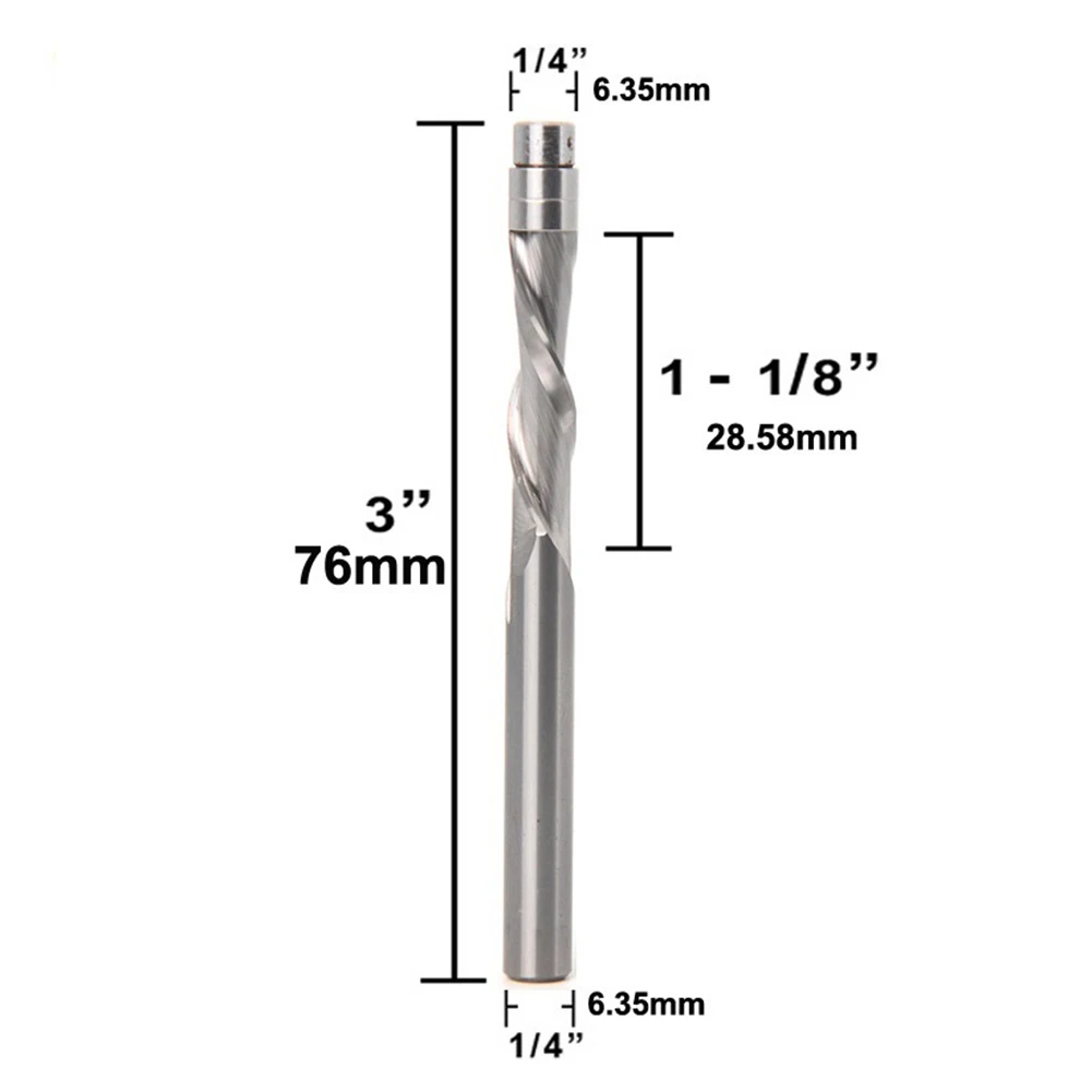 1 pz Compressione A Filo Trim In Metallo Duro A Spirale Router Bit Miilling Cutter 6.35mm/6mm Gambo Per Il Taglio MDF Compensato di Plastica