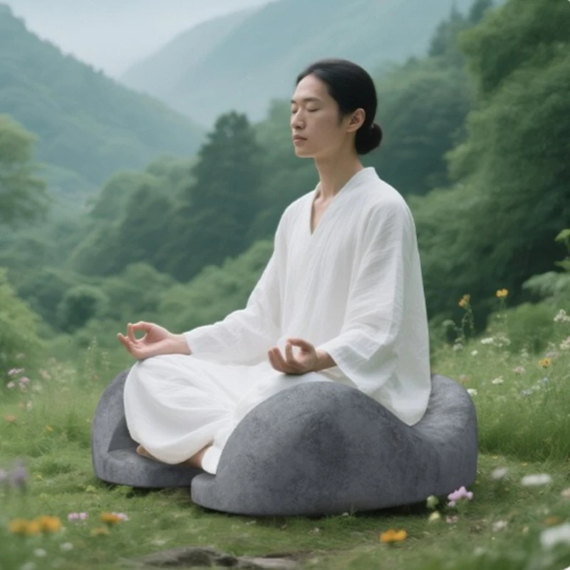 Memory Cotton Yoga Meditation Cushion Hollow Design Cross‑Legged Sitting Mat Comfortable Seat Pillow for Meditation Yoga Fitness