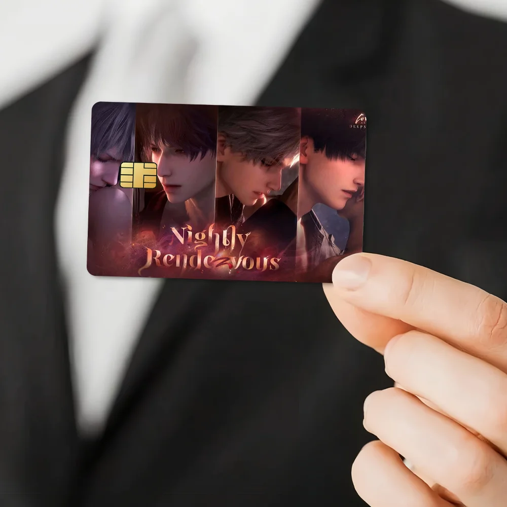 Game LOVE AND D-DEEPSPACE love Bank Credit Cards Bus Pass Stickers Cool Decoration Waterproof 4PCS Card