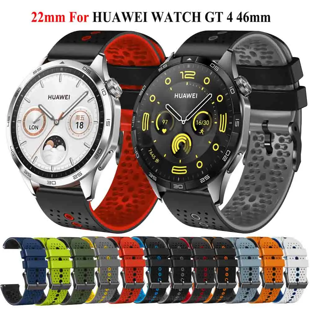 22mm pulseira de relógio inteligente para huawei relógio gt 5/4 46mm pulseira gt5 pro/4/3 2 gt2 pro 46mm pulseira de silicone correa
