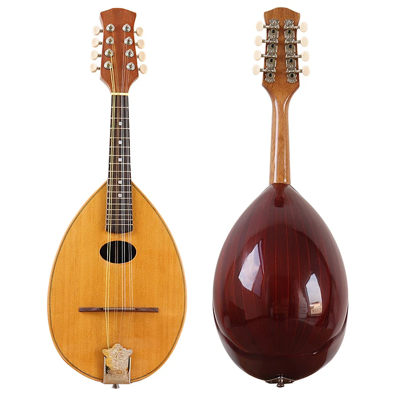 Hand-made Solid Spruce Wood Scoop Shape Mandolin 31 Inch Wood Spruce Top 8 String Mandolin Guitar High Grade Mandolin