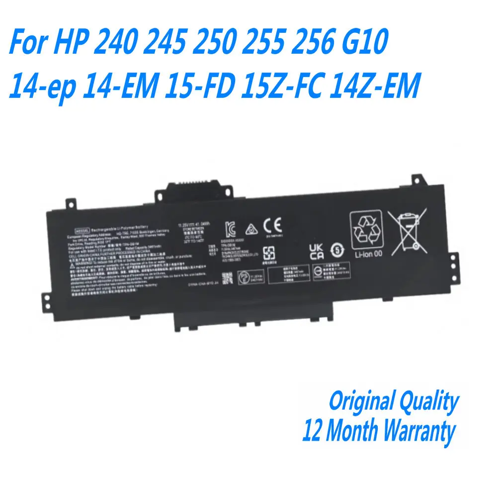 

NEW AE03XL Laptop Battery For HP 240 245 250 255 256 G10 14-EP 14-EM 15-FD 15Z-FC 14Z-EM HSTNN-OB3E N20951-AC1 11.25V 41.04WH