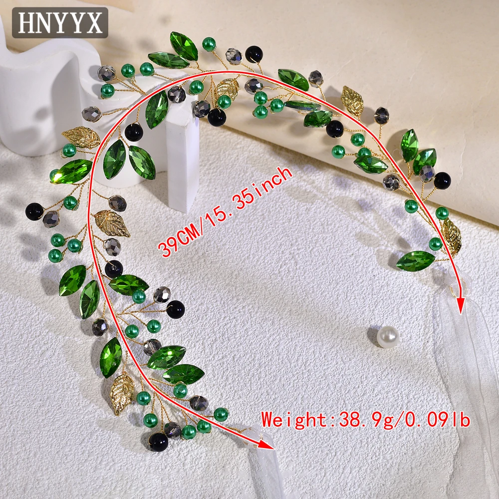 HNYYX accesorios para el cabello de cristal en forma de hoja para novia, tocados diarios simples, diadema de diamantes de imitación para boda, joyería, Tiara, A233