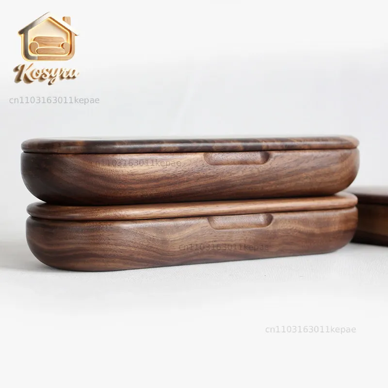 North American black walnut pencil case Student wooden stationery box Office desktop Simple solid wood storage box Pencil case