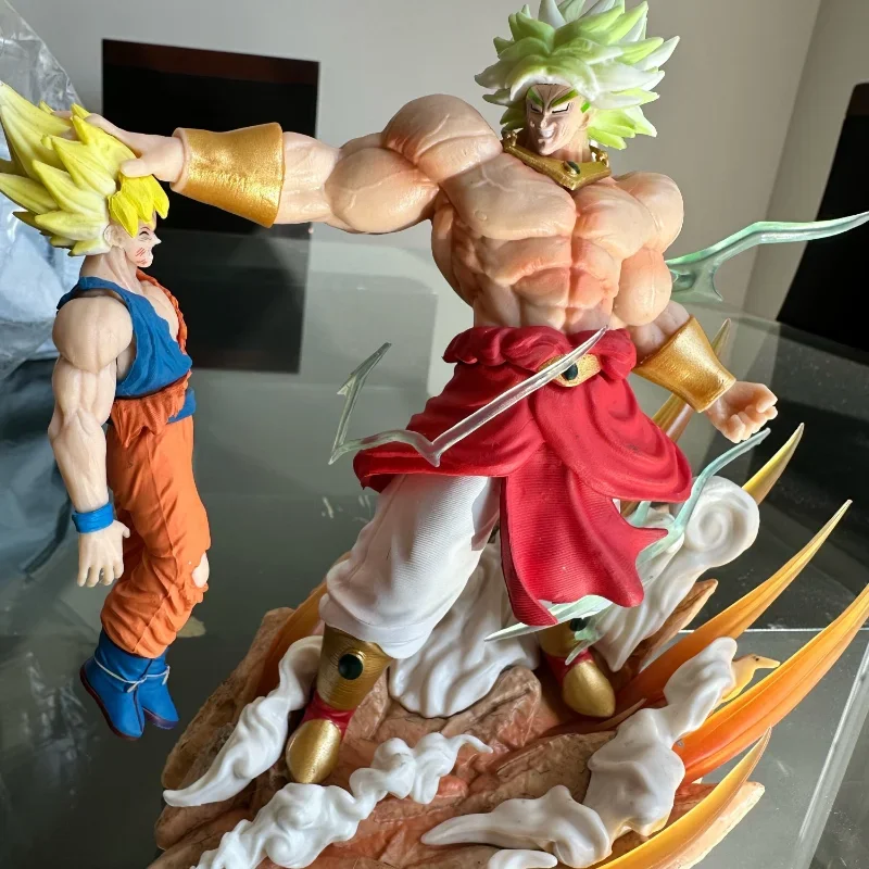 

18cm Broly VS Goku Figures Anime Dragon Ball Statue Gk Son Goku PVC Action Figurines Collection Toy Desktop Ornaments Gifts