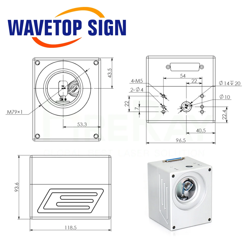 Imagem -02 - Wavetopsign Fiber Laser Scanning Galvo Cabeça Abertura de Entrada 10 mm para Marcação a Laser de Fibra 1064nm 10.6um Sg7110