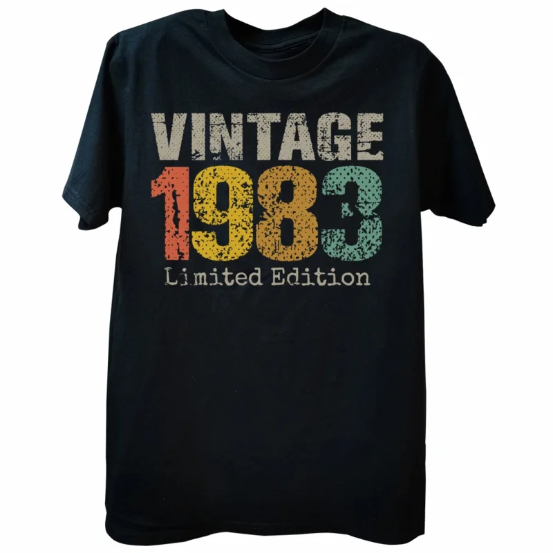 

40 Year Old Gifts Vintage 1983 Limited Edition 40th Birthday T Shirts Anniversary Graphic Cotton Streetwear Boyfriend T-shirt