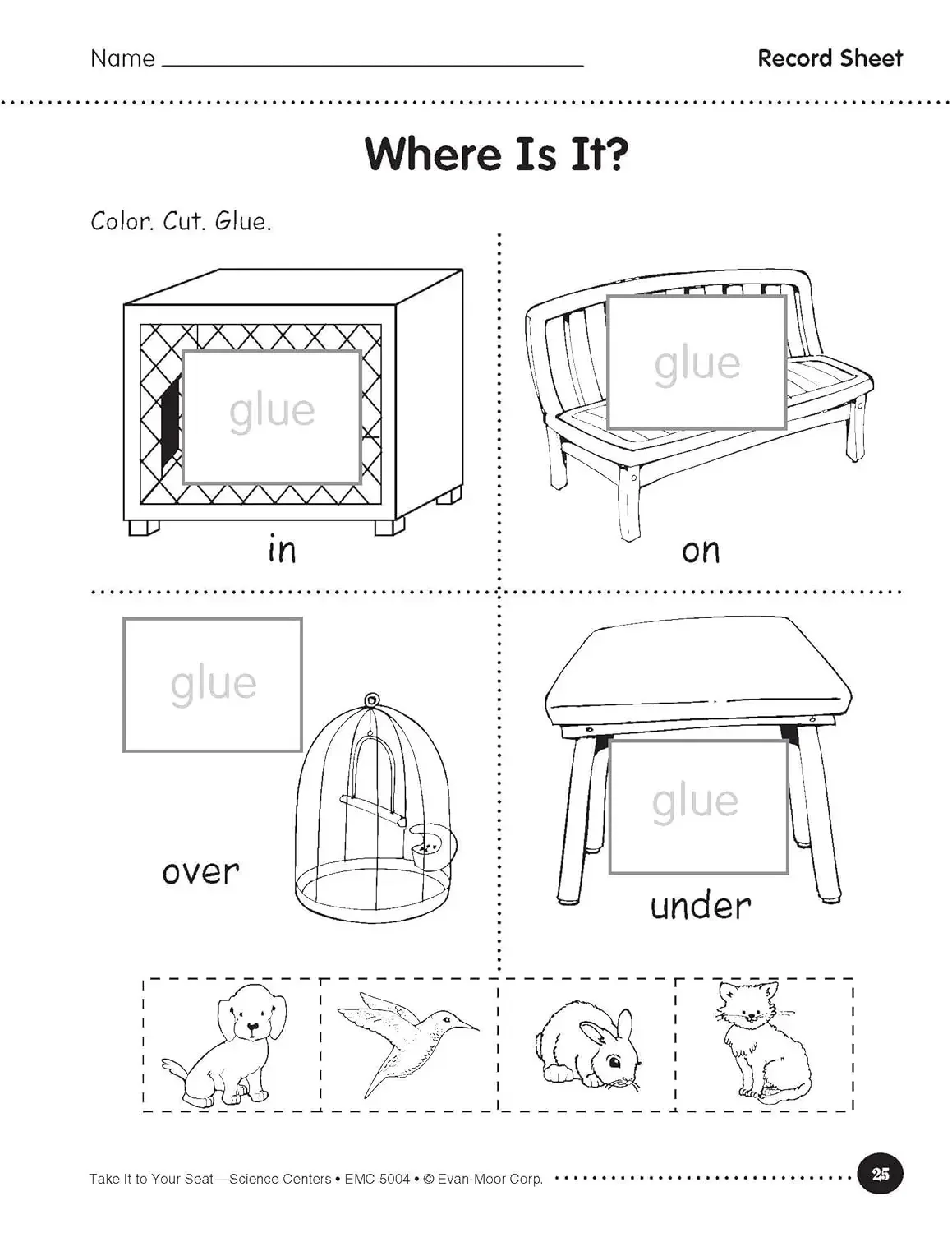 Evan-Moor خذها إلى مقاعدك لمراكز العلوم، مصنف الصفوف PreK-K، العمر 3 4 5 6، الكتاب الإنجليزي 9781596730908 #4