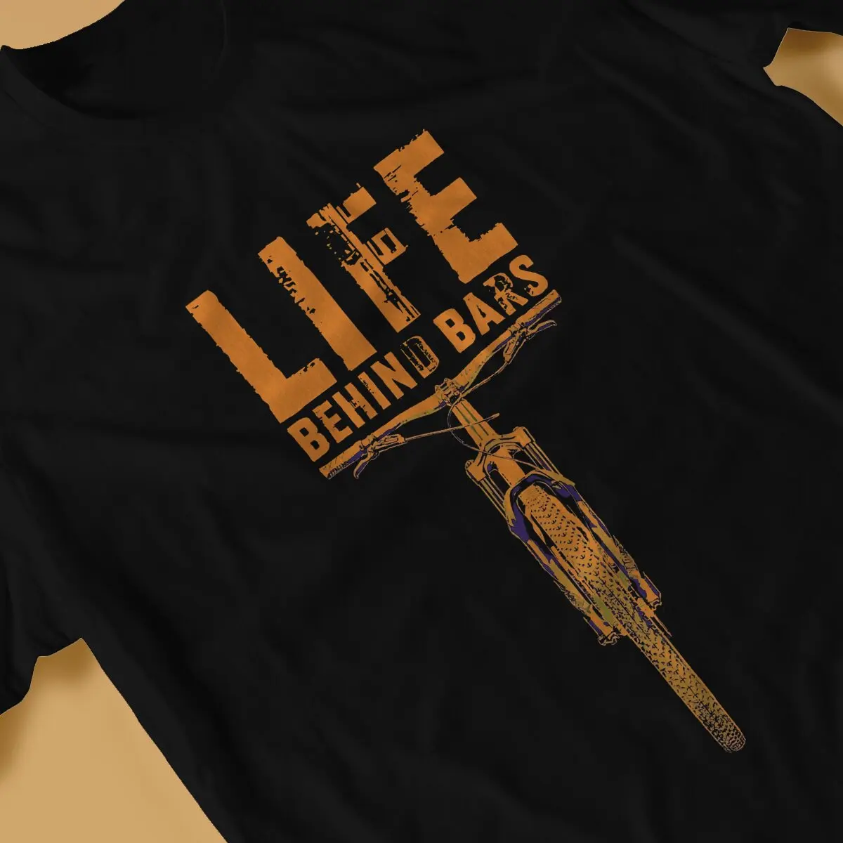 Cycling Sport Mountain Bike Newest TShirt for Men Life Behind Bars Classic Round Neck Polyester T Shirt Gift Clothes image 3