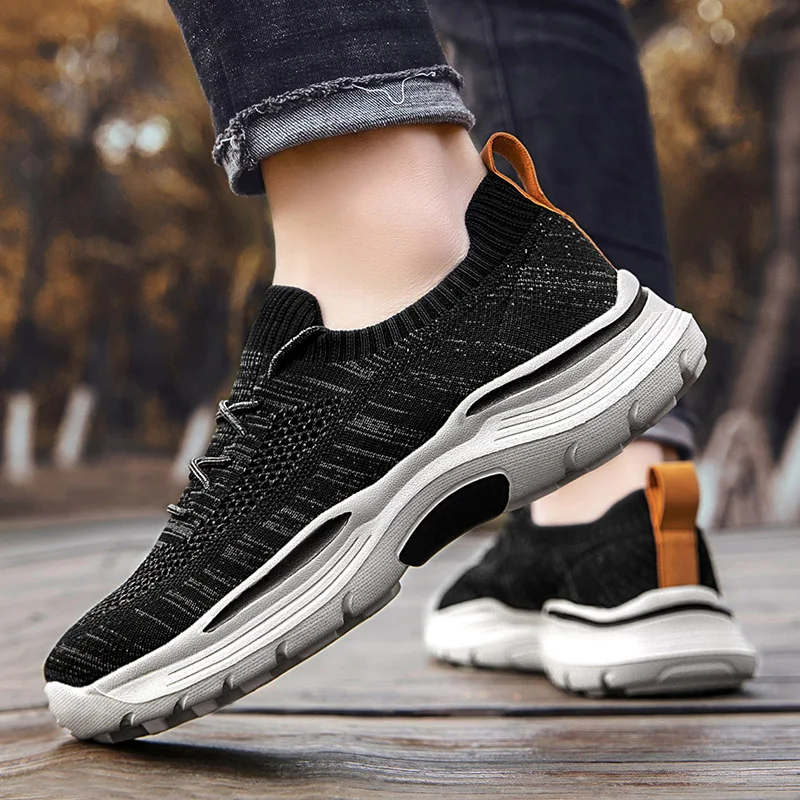 Spring Autumn New Men Casual Shoes Breathable Mesh Lace-up Lightweight Walking Shoes Comfortable Outdoor Sneakers Driving Shoes