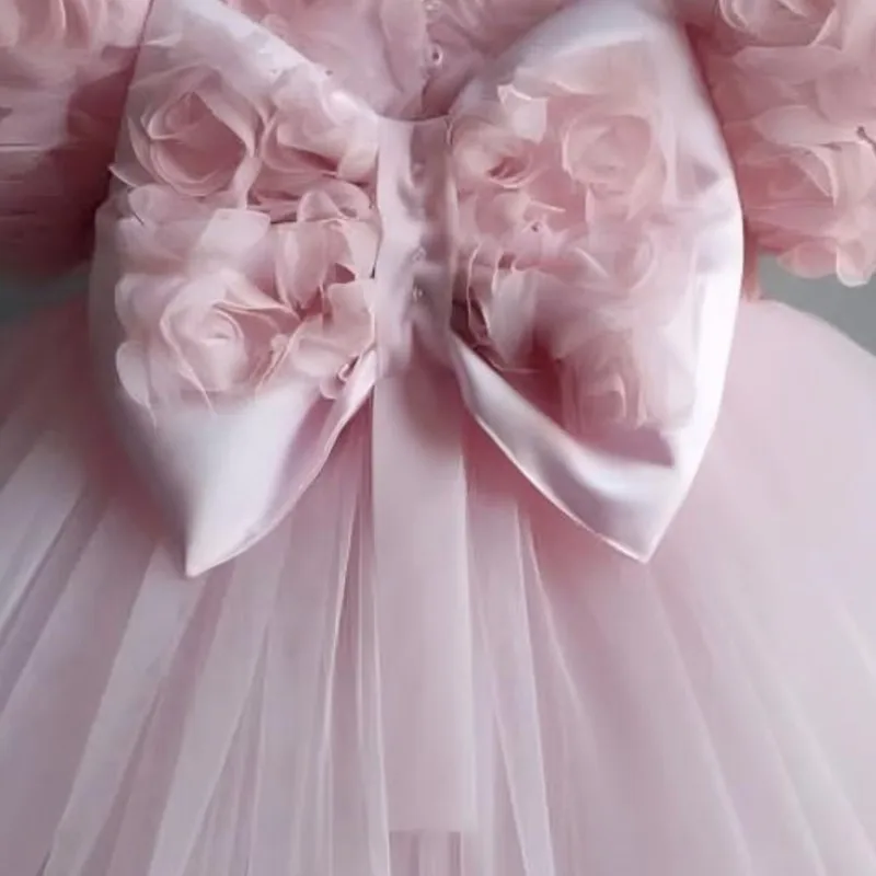 Baby Girl Princess 3D Flower Bow Tutu Dress Infant Toddler Child Vestido Wedding Party Birthday Xmas Pageant Baby Clothes 1-14Y view 6