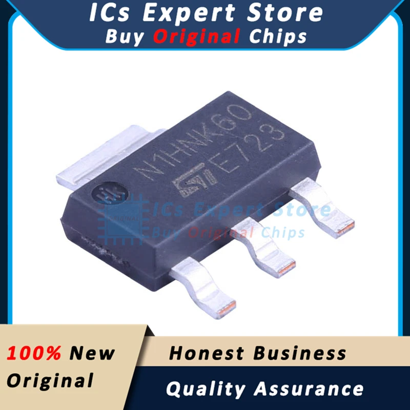 10PCS/LOT Original MOS STN1HNK60 N Channel Mosfet  600V 400mA STN1HNK60 N1HNK60 SOT-223