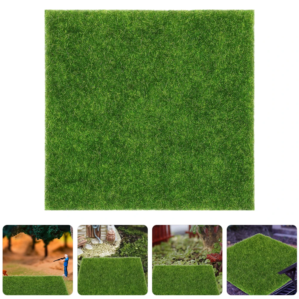 10 Pcs 인공 잔디 매트 15cm x 15cm 장식 가짜 녹색 이끼 잔디 홈 가든 상점 슈퍼마켓 분재 장면 레이아웃
