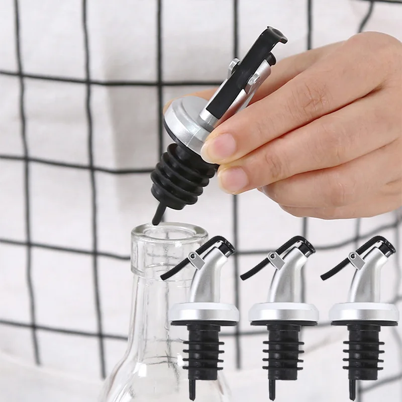 1/5pcs Rubber Oil Bottle Stopper Press Type Controllable Sealing Oil Bottle Stopper Leakproof Nozzle Dispenser Wine Bar Tools