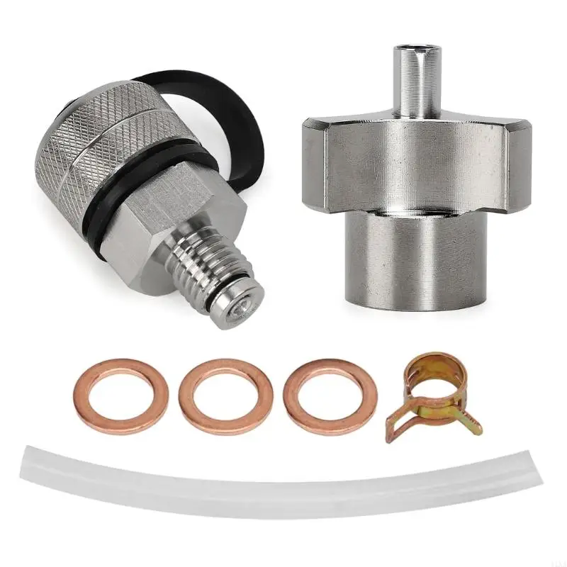 41XA Metal M14 Quick Twist Oil Drain Valves with Stainless Drain Hose Attachment Automobile System