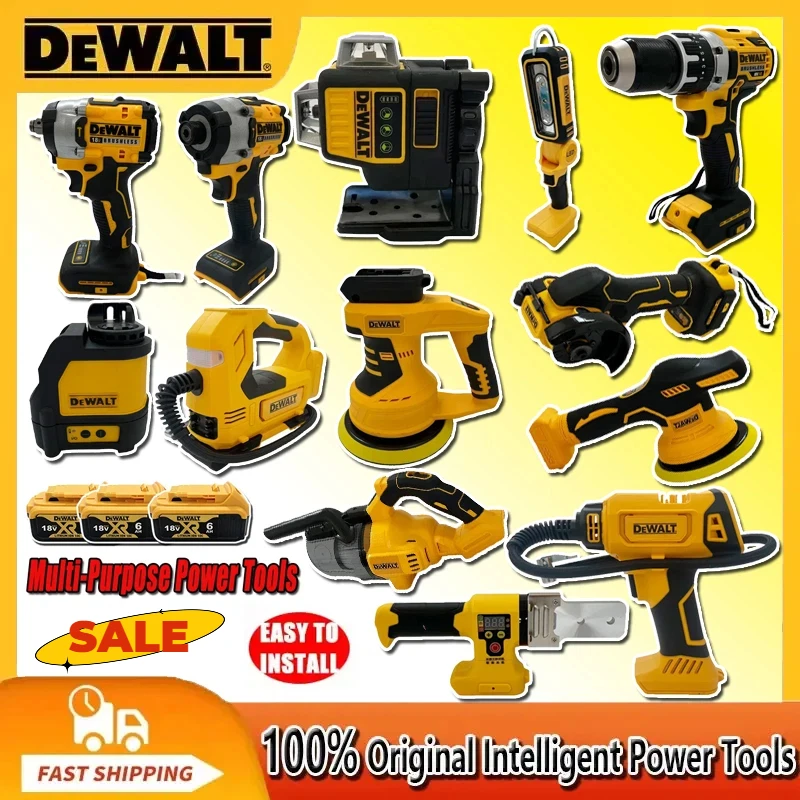 DeWalt Multifunctional Power Tools Cordless Brushless Angle Grinder Cutter Electric Wrench Polisher Air Pump Heat Gun for 18v