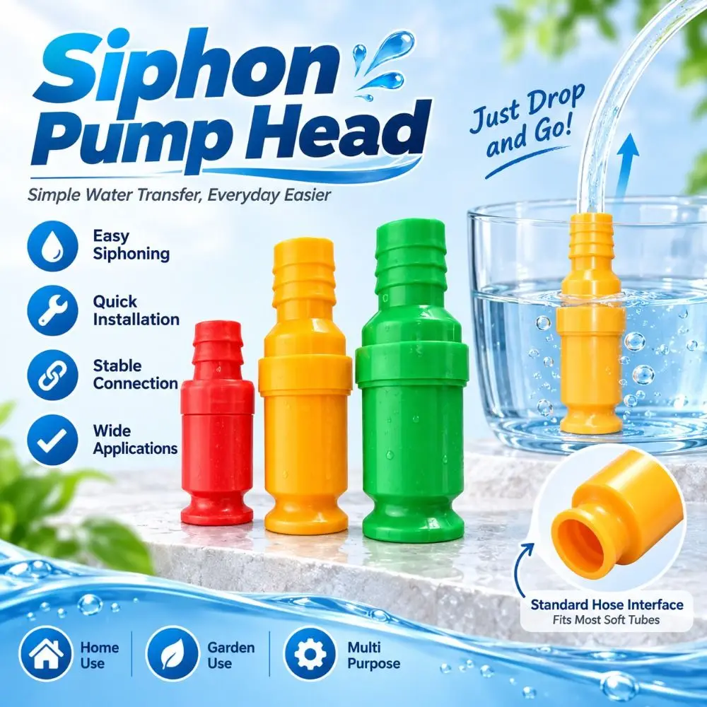 Plastic Siphon Pump Head Hose Connector Color Coded Manual Siphon Pump Water Transfer Siphon Water Transfer Nozzle
