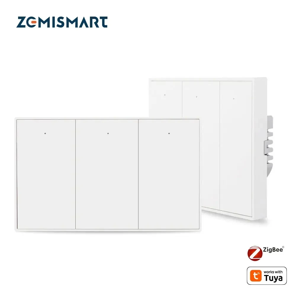 Zemismart zigbee interruptor de luz parede inteligente botão interruptor nenhum trabalho neutro com tuya vida inteligente app alexa google casa