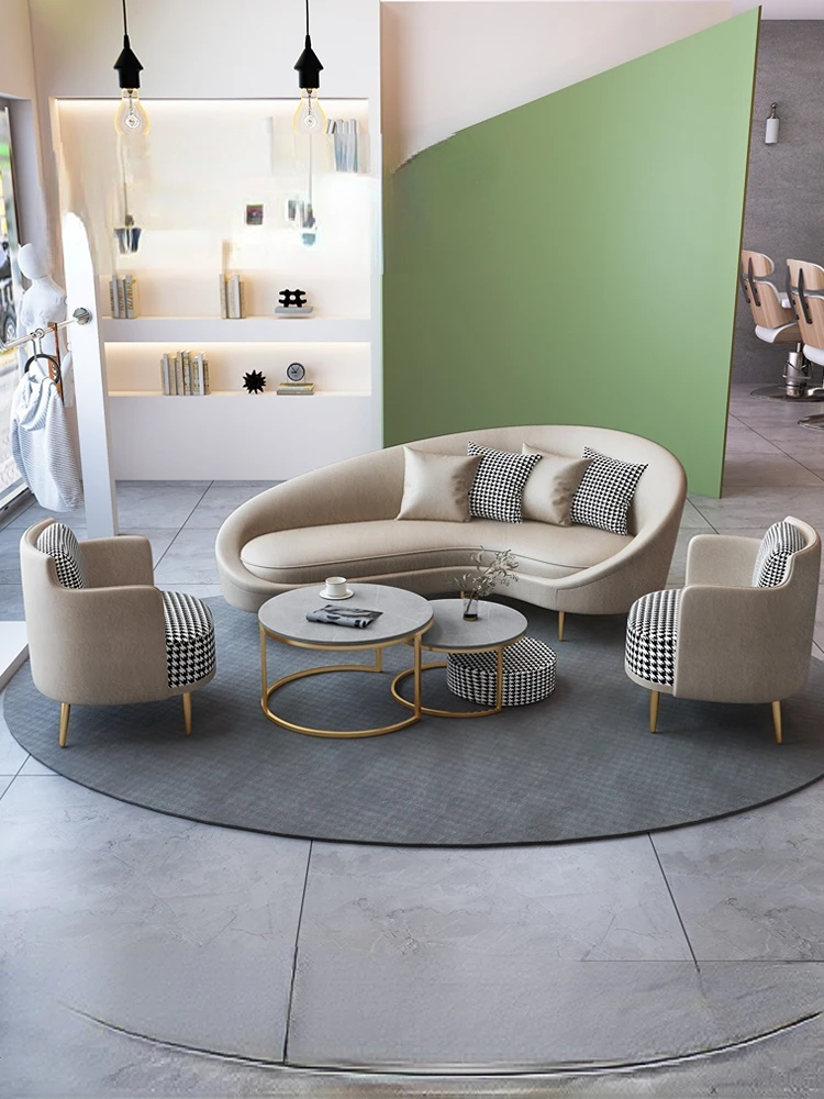 Shop reception, light luxury circular arc shaped leisure and creative negotiation sofa