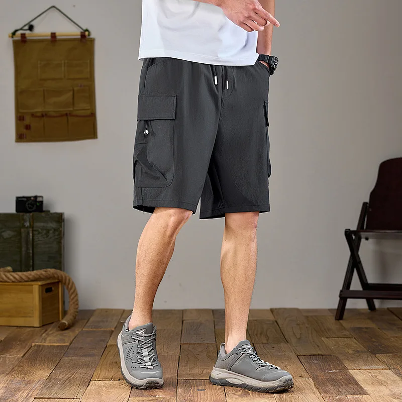 

2025 мужские прямые шорты-карго с несколькими карманами, крутая мягкая ткань, удобные прочные дышащие повседневные брюки для улицы