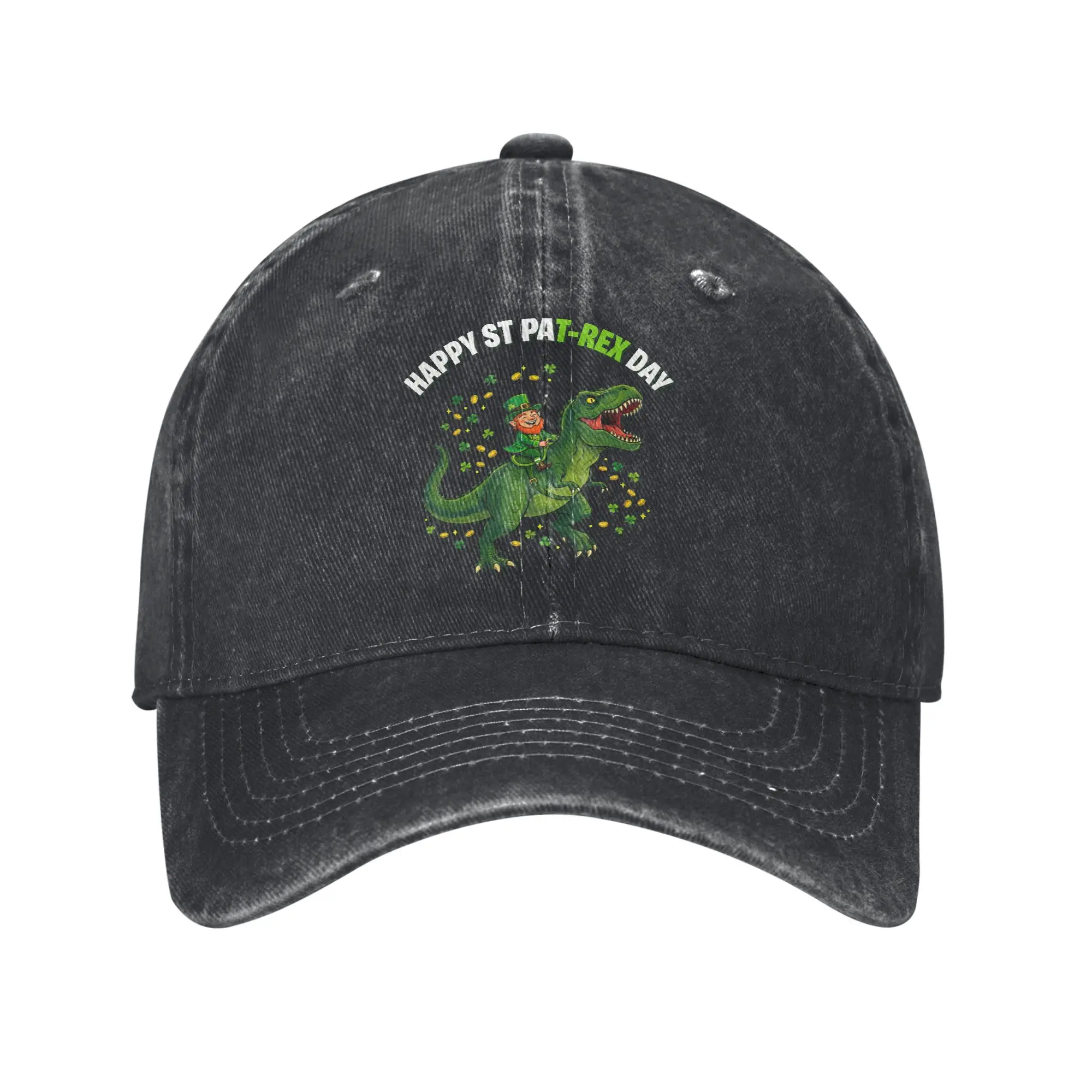 Dino St Patricks Day Kids Saint Patricks Boys Leprechaun Baseball Cap Rock Trucker Hat Summer Sunscreen Men Adult Snapback Cap