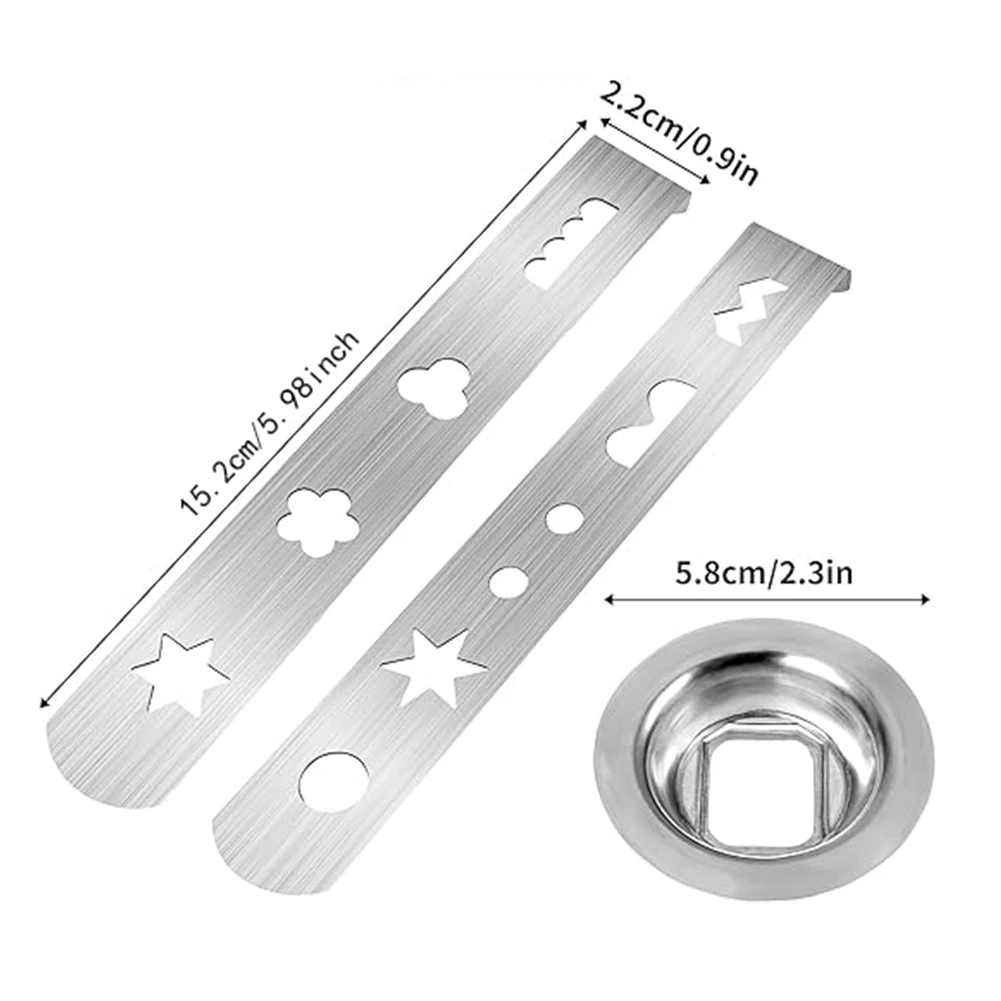 2 Pcs Cookie Press Attachment Stainless Steel with Connection Ring Meat Mincer Attachment Biscuit Mould for Size 5 Meat Grinder