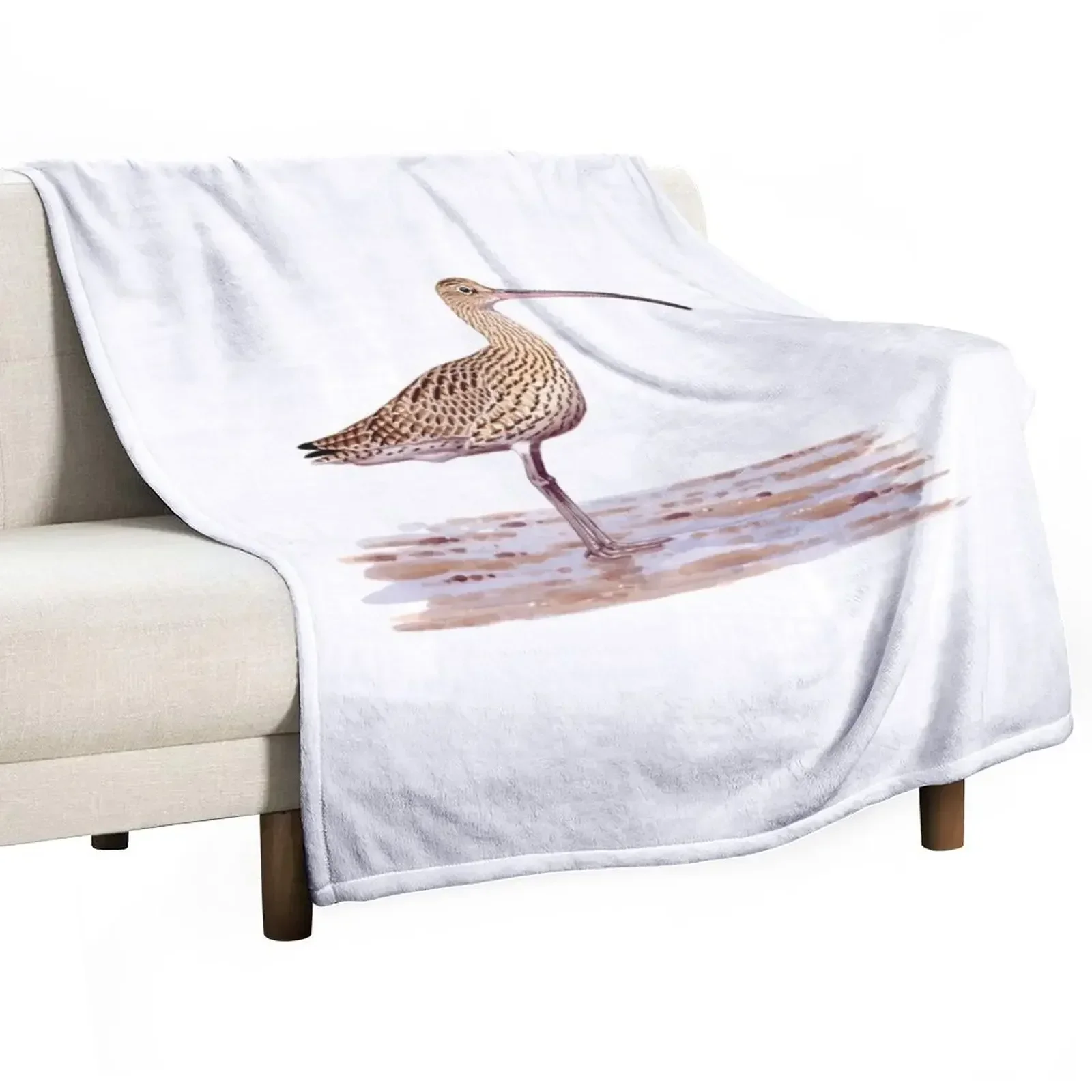 

Far-eastern Curlew painting Throw Blanket Plaid Hair Blankets