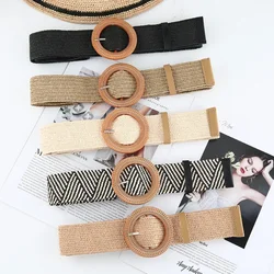 Cinturones de moda de estilo coreano para mujer, cinturones creativos de paja trenzada, abrigo cortavientos, 90cm