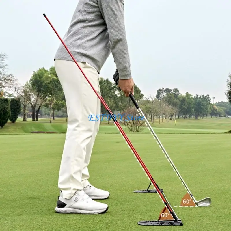 G6DE Portable Golf Swing Plane Trainer Alignment Holder Golf Swing Practice Aid