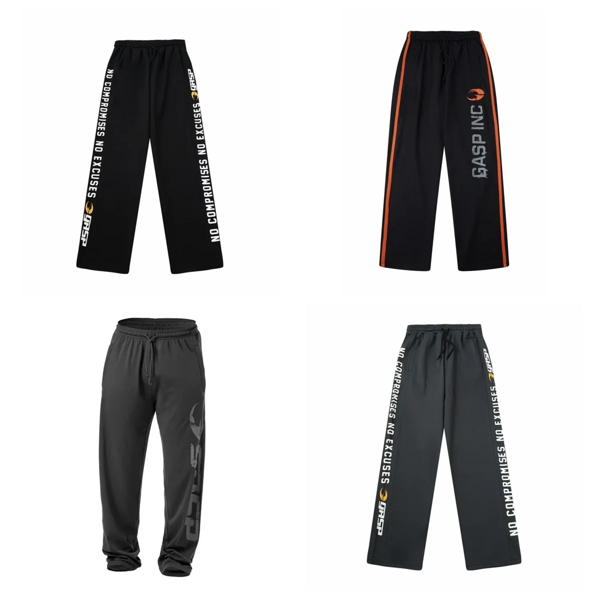 

Summer GASP Men's Quick Dry Straight Leg Pants Fitness Running Training Elastic Waist Polyester Knitted Gym Long Trousers Moto