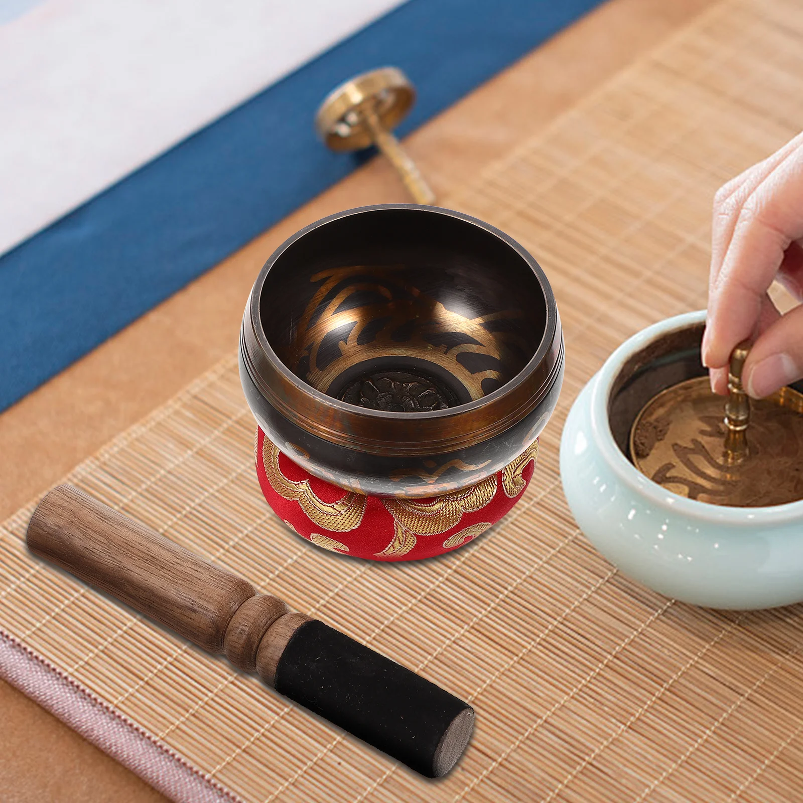 

1Set Meditation Bowl Copper Singing Bowl Sound Therapy Yoga Tool for Healing Relaxation and Mind Concentration