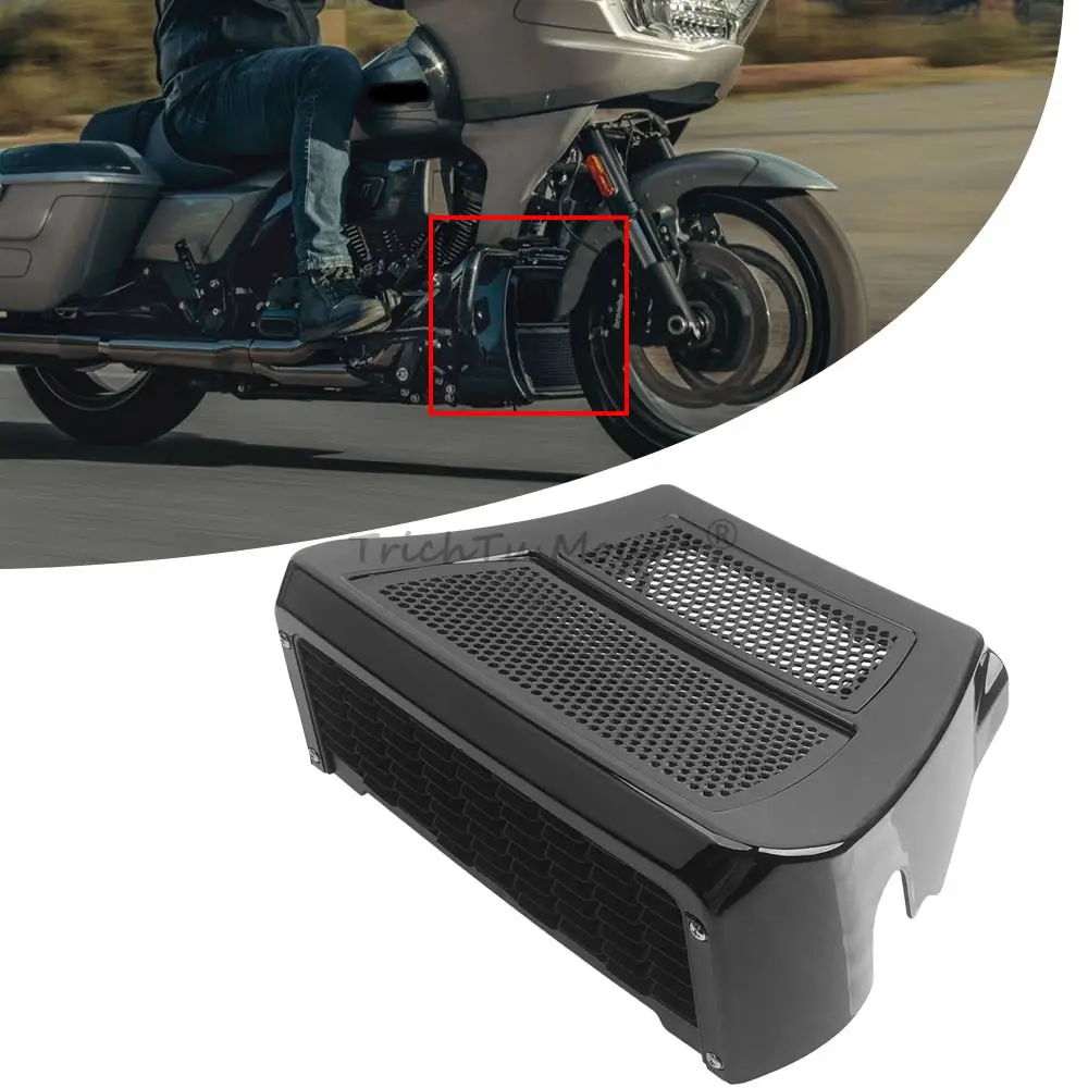 

Motorcycle Chin Spoiler Easy Install Front Radiator Guard Fits For Harley Davidson Street Glide Road Glide St 2023-2025 Black